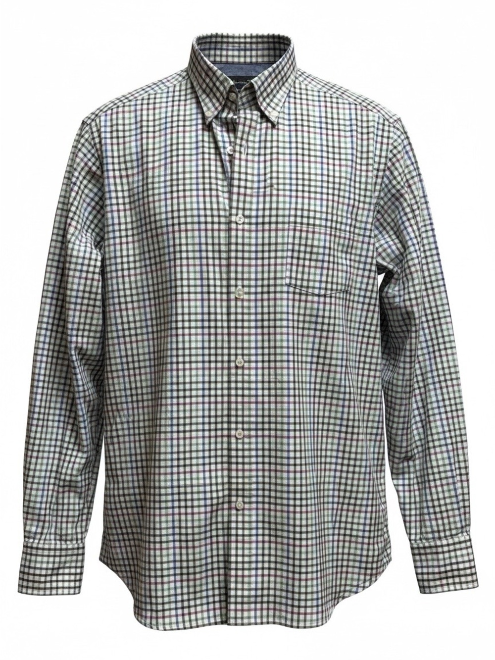 Massimo Dutti  Button-Down Shirt with Green & Blue Check